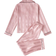 Shein Girls' Pajamas Set: Champagne Striped Long Sleeve Cardigan and Long Pants