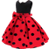 Shein Girls' Vintage Polka Dot Party Dress, Sleeveless A-Line Skirt