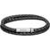 HUGO BOSS Ares Braided Leather Bracelet Black