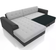 Fun furniture Sarra Lincoln Black Sofa 295cm 6 Seater