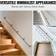 VEVOR Main Courante Escalier Rampe Murale Acier Carbone 3,6m 4 Tubes 200 kg/Tube