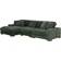 Latitude Run Gray Sectional and Chaise 33 H x 124.5 W x 65 D in Green Sofa 124.5" 3pcs 3 Seater