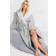 Yours Contrast Hooded Maxi Dressing Gown - Grey