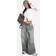 boohoo Womens The Petite Mid Rise Wide Leg Jean - Grey
