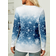 Snowflake Christmas Casual Ombre Long Sleeve Shirt