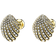 Swarovski Idyllia Shell Stud Earrings - Gold/Black/Transparent