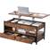 VEVOR Lift Top with Extra Storage Pockets Brown Soffbord 48x106cm