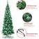 Shatchi 8Ft Pencil Green / White Christmas Tree 70cm