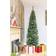 Shatchi Pre-Lit Artificial Slim Pencil Green Christmas Tree 210cm