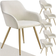 tectake Dining Marilyn Beige/Gold Kitchen Chair 82cm 6pcs