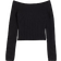 H&M Rib Knit Off The Shoulder Jumper - Black