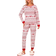 Shein Women's Christmas Pajama Set, Reindeer Fair Isle Print Long Sleeve Loungewear & Pants, Cozy Classic Fair Isle Fabric For Family Gathering, Holiday Photos