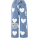 Shein Young Girl Cute Country Style Heart Print White Distressed Jeans, For Vacation