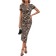 Shein Clasi Womens Leopard Print Round Neck Short Sleeve Dresses