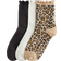 H&M Overlock Detail Socks 3-pack - Beige/Leopard Print