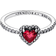 Pandora Elevated Heart Ring - Silver/Red/Transparent