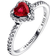 Pandora Elevated Heart Ring - Silver/Red/Transparent