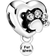 Pandora Sparkling Paw Print & Heart Charm - Silver/Transparent