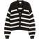 H&M Rib Knit Cardigan - Black/White Striped