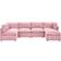 Latitude Run Sectional Pink Corduroy Sofa 98" 6pcs 6 Seater