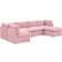 Latitude Run Sectional Pink Corduroy Sofa 98" 6pcs 6 Seater