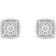 Macy's Cushion Cluster Stud Earrings - Silver/Diamonds