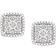 Macy's Cushion Cluster Stud Earrings - Silver/Diamonds