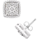 Macy's Cushion Cluster Stud Earrings - Silver/Diamonds