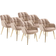Pascal Morabito Armrests Beige Kitchen Chair 78cm 6pcs