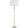 ValueLights Stacked Ball Single Stem Standing Gold/White Floor Lamp 145cm