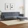 vidaXL Velvet Dark Grey Sofa 220cm 2Stk. Zweisitzer