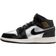 Nike Air Jordan 1 Mid SE GS - Black/Metallic Silver/Sail/Metallic Gold