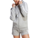 adidas Women's Sportswear Essentials 3-stripes Full Zip Fleece Hoodie - Medium Grey Heather/White