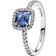 Pandora Sparkling Square Halo Ring - Silver/Blue/Transparent