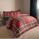 OHS Traditional Christmas Check Duvet Cover Green, Red (200x135cm)