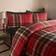 OHS Traditional Christmas Check Duvet Cover Red, Green (200x135cm)