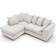 Abakus Direct Jumbo White Sofa 213.4cm 4 Seater