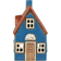 Ib Laursen Ceramic House Blue/Brown Fyrfadsstage 16cm