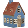 Ib Laursen Ceramic House Blue/Brown Fyrfadsstage 16cm