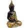 Puckator Black & Orange Gold Thai Buddha Contemplation Figurine 21cm