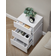 Vasagle Nightstand with LED White Bedside Table 35x40cm