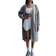 Nike Womens Sportswear Phoenix Fleece Oversized Long Cardigan - Dark Grey Heather/Sail