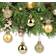 Ruisita Shatterproof Gold Christmas Tree Ornament 3cm 36pcs