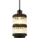 Happy Homewares Traditional Matte Black/Amber Pendant Lamp 13cm