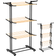 Vounot Stendino Verticale a Torre, Appendiabiti con Ruote, Stendibiancheria Pieghevole con 6 Ripiani Regolabili, Aspetto Legno, 3 Livelli Vounot