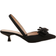 Shein Women Bow Decor Point Toe Pyramid Heeled Pumps, Fashion Black Lycra Slingback Pumps