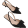 Shein Women Bow Decor Point Toe Pyramid Heeled Pumps, Fashion Black Lycra Slingback Pumps