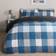 OHS Gingham Check Teddy Duvet Cover Blue (198x198cm)