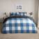 OHS Gingham Check Teddy Duvet Cover Blue (198x198cm)