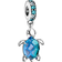 Pandora Murano Sea Turtle Dangle Charm - Silver/Blue/Transparent